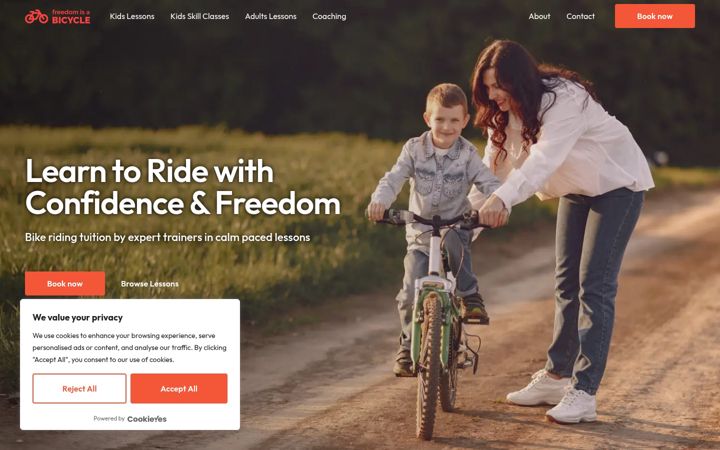 Screenshot of freedomisabicycle.com