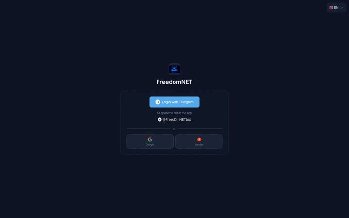 Screenshot of freedomnet.life