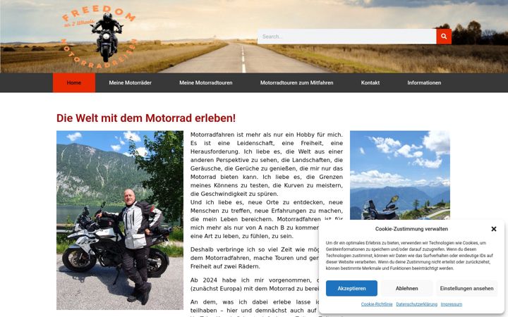 Screenshot ta' freedomon2wheels.de