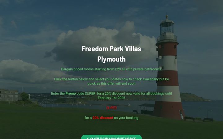 Screenshot of freedomparkvillas.co.uk