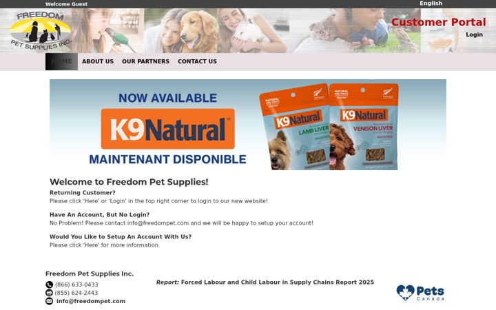 Screenshot di freedompet.com