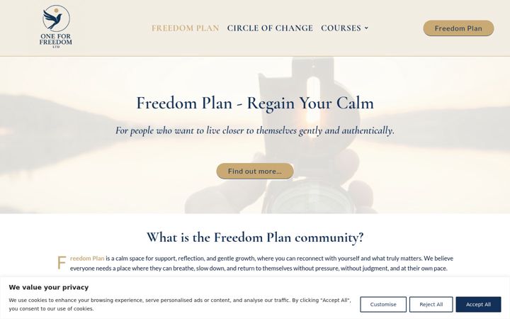 Snímek obrazovky freedomplan.uk