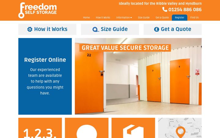 Snímek obrazovky freedomselfstorage.co.uk
