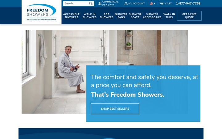 Screenshot of freedomshowers.com