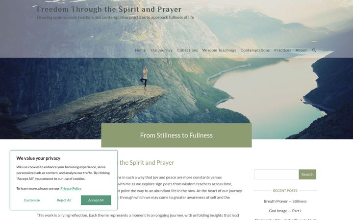 Screenshot of freedomthroughthespiritandprayer.com