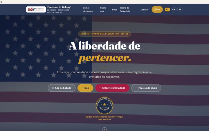 Screenshot of freedomtobelong.org