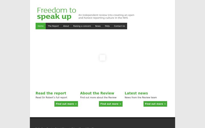 Snímek obrazovky freedomtospeakup.org.uk