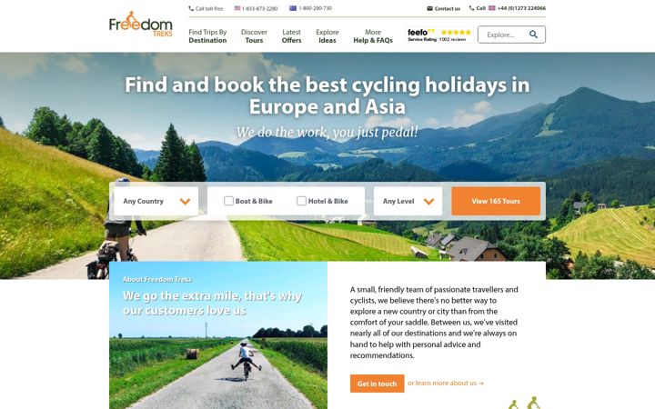 Screenshot of freedomtreks.co.uk