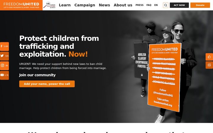 Screenshot of freedomunited.org
