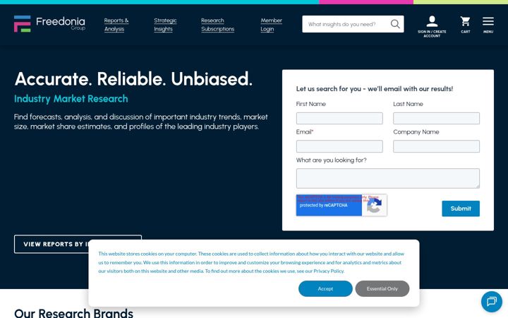 Screenshot of freedoniagroup.com