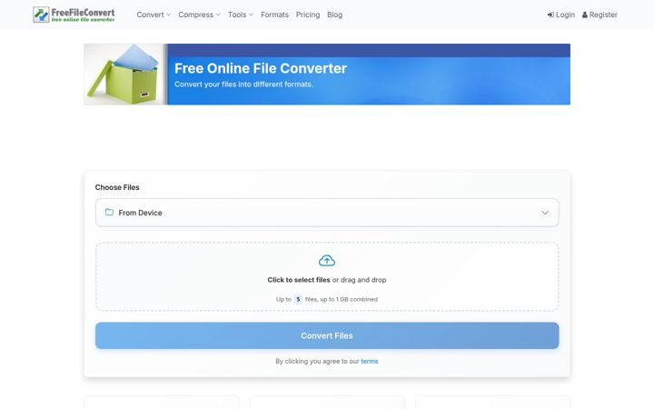 Captura de pantalla de freefileconvert.com