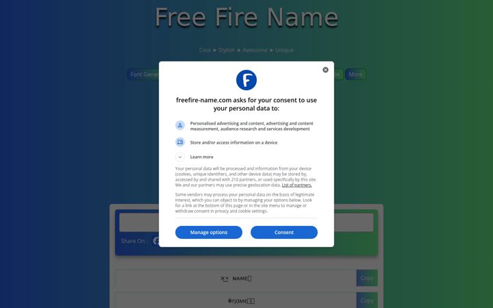 Screenshot of freefire-name.com
