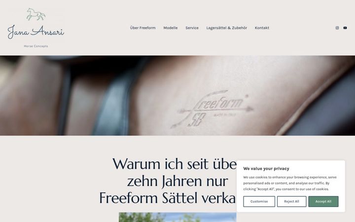 Screenshot of freeform-sattel.de