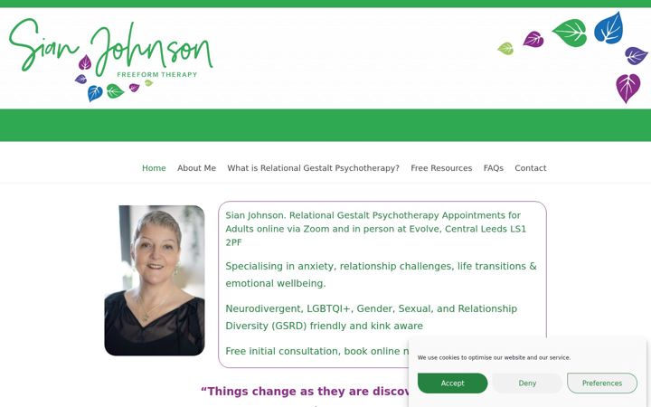 Screenshot of freeform-therapy.com