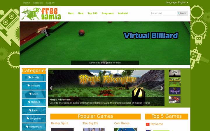 Screenshot of freegamia.com