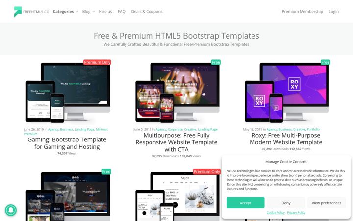 Screenshot von freehtml5.co