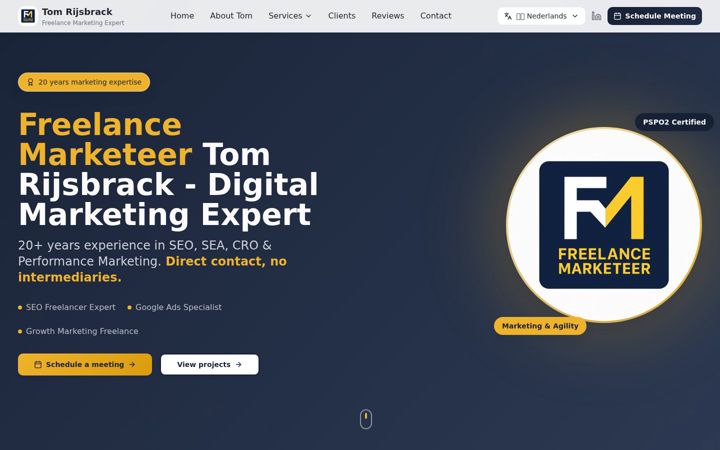 Screenshot of freelance-marketeer.com