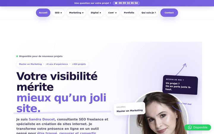Screenshot of freelance-sandra-doucet.fr