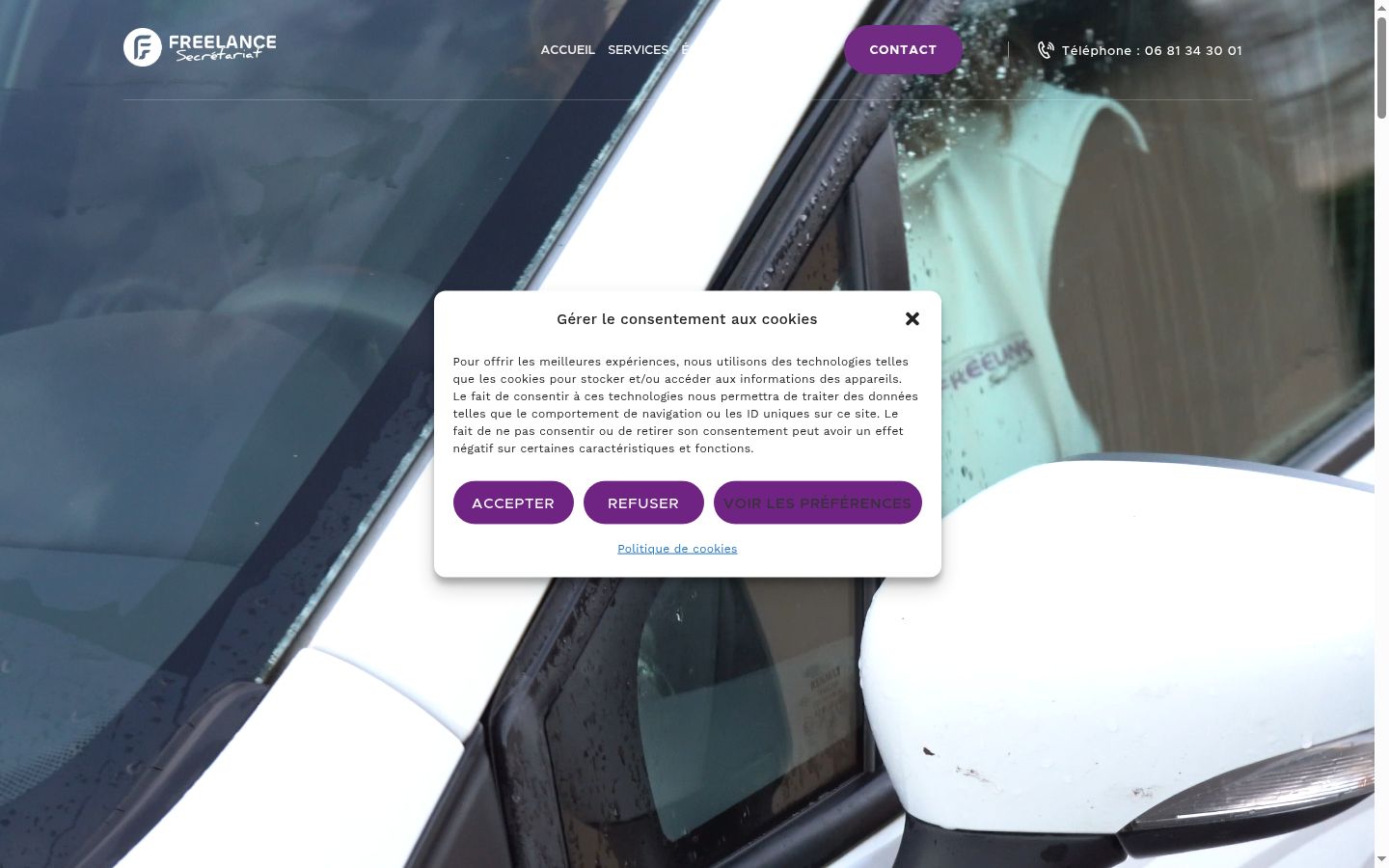 Screenshot of the consent banner shown before any interaction