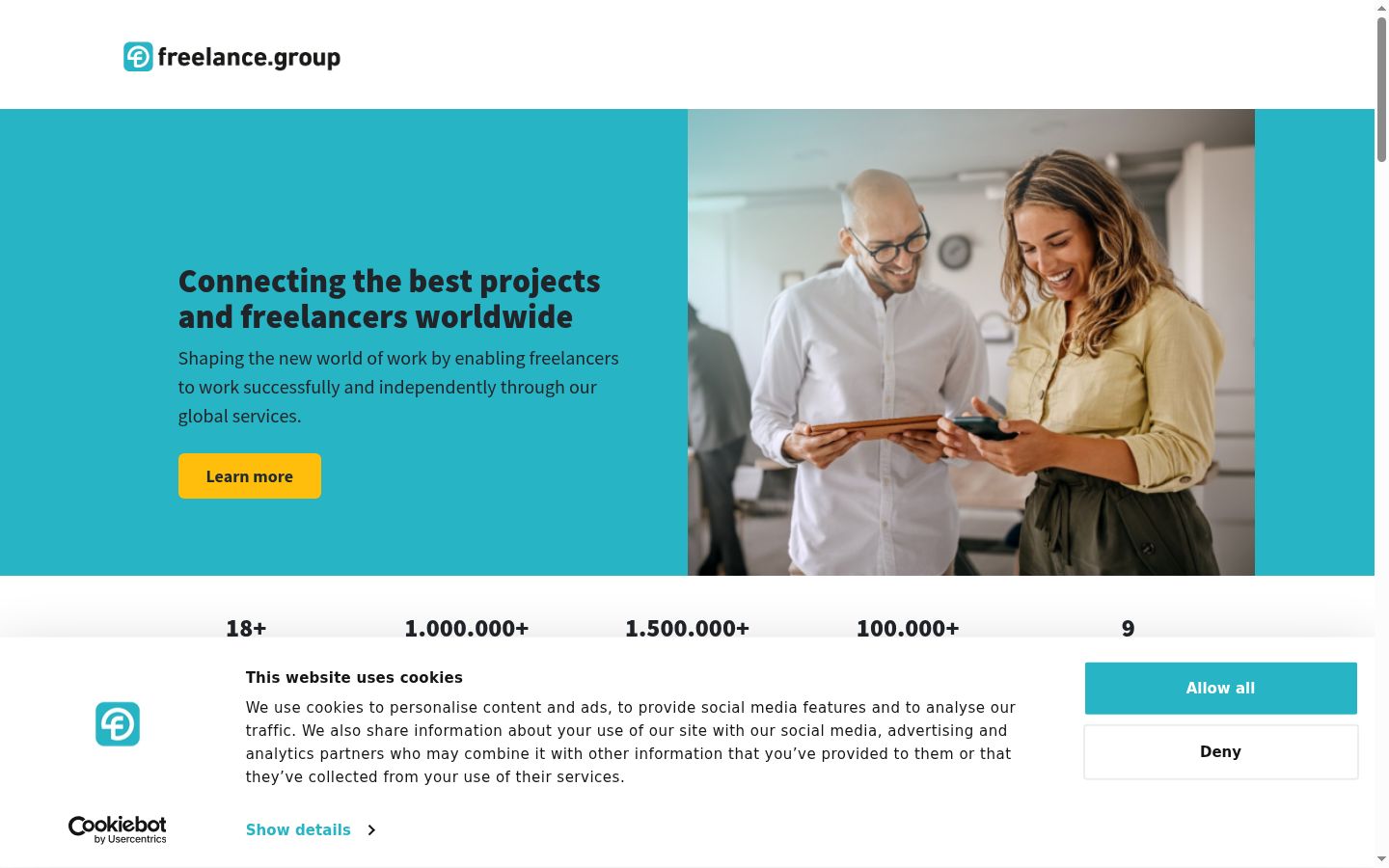 Screenshot of the consent banner shown before any interaction