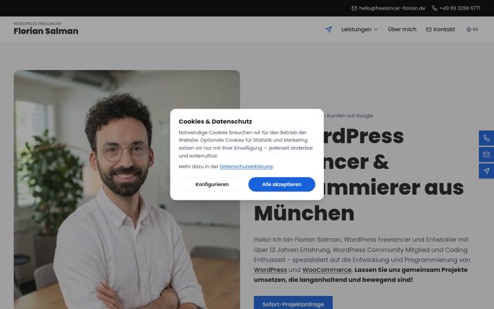 Posnetek zaslona freelancer-florian.de