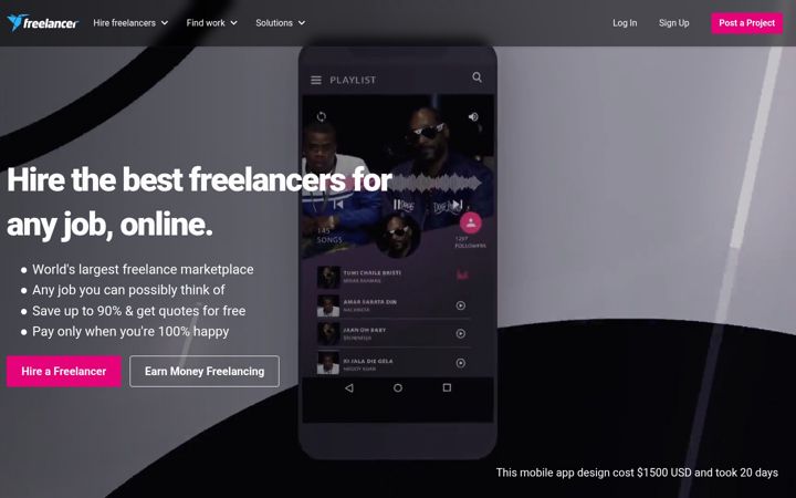 Screenshot of freelancer.co.nz