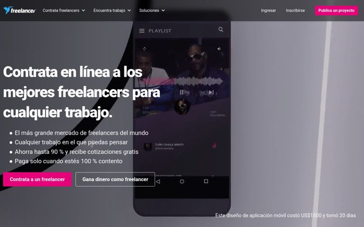 Screenshot of freelancer.uy