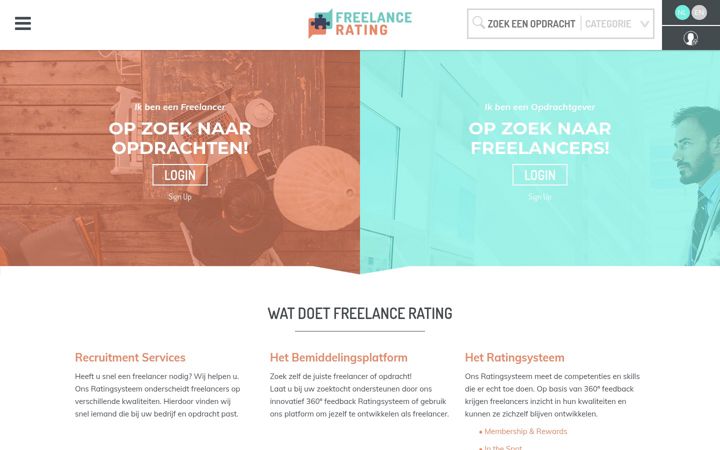 Screenshot of freelancerating.nl