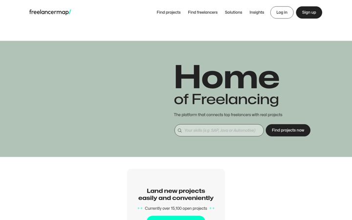 Screenshot of freelancermap.com