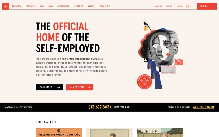 Screenshot of freelancersunion.org