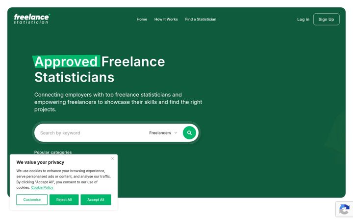 Screenshot of freelancestatistician.com