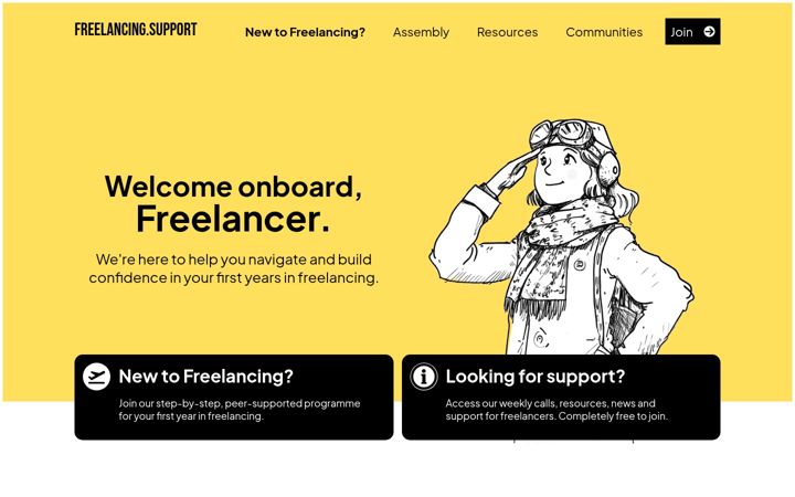 Screenshot of freelancing.support