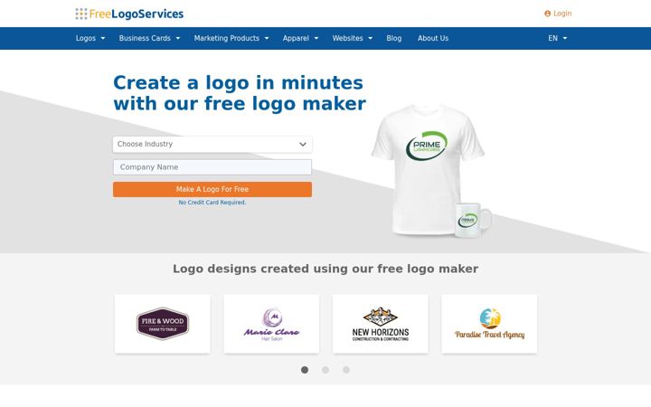 Screenshot of freelogoservices.com