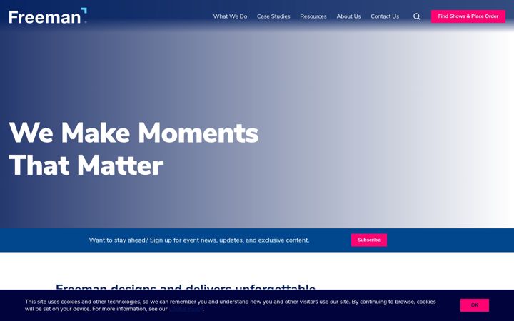 Screenshot of freeman.com