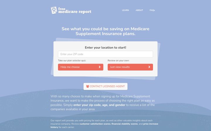 Screenshot of freemedicarereport.com