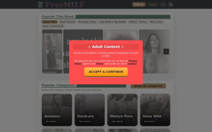 Screenshot of freemilf.org