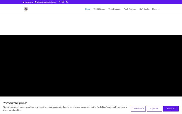Screenshot of freemindsthrive.com