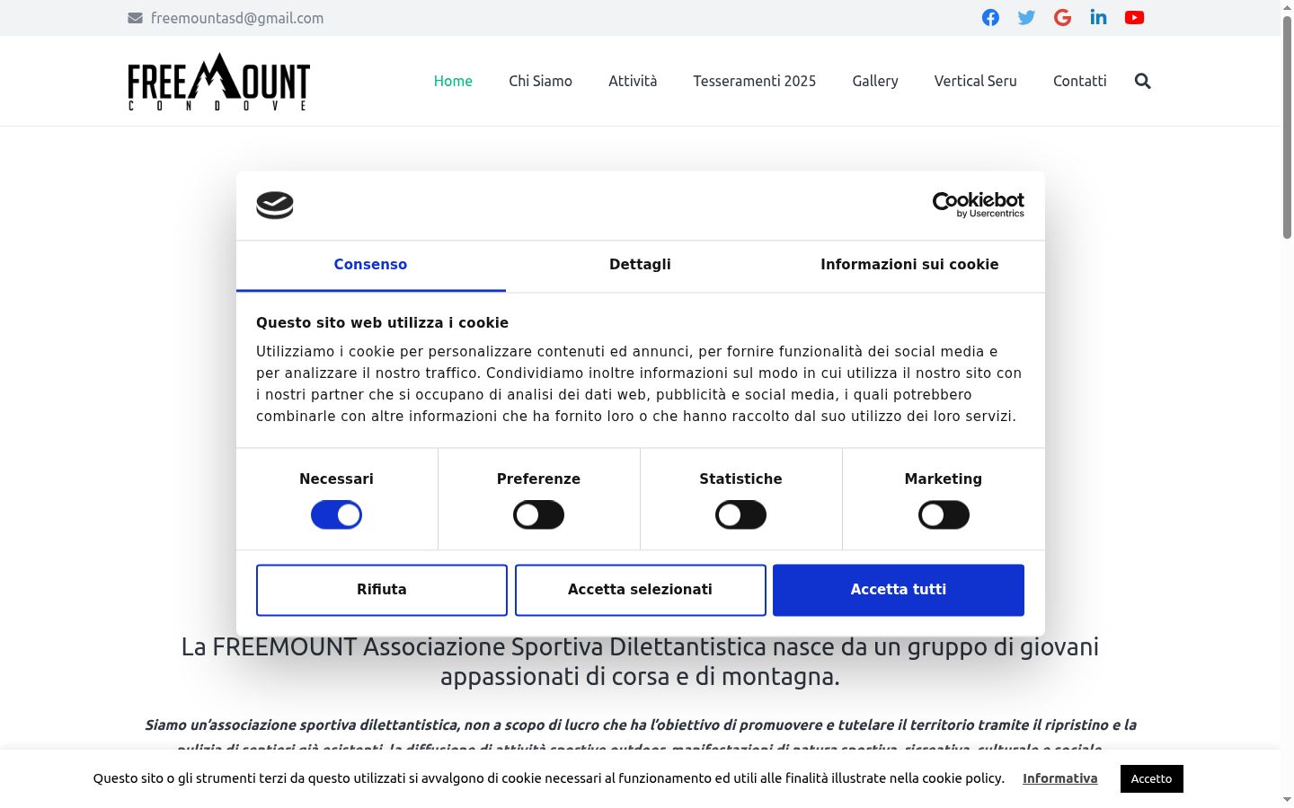 Screenshot tal-banner tal-kunsens muri qabel kwalunkwe interazzjoni