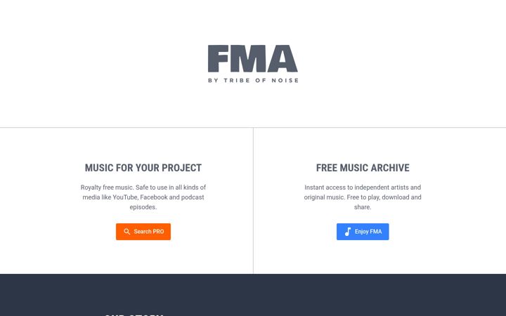 Screenshot of freemusicarchive.org