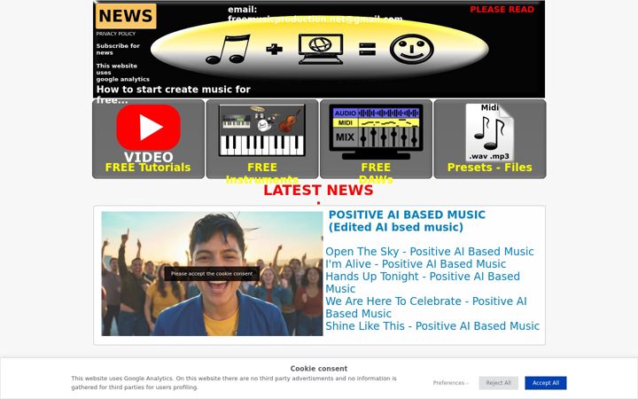 Screenshot van freemusicproduction.net