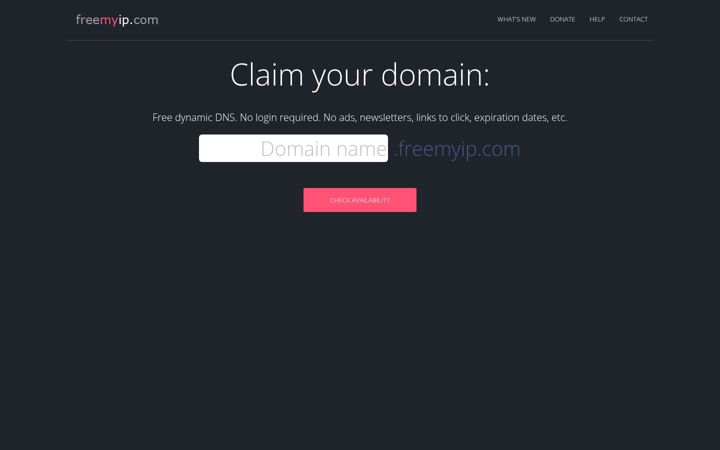 Screenshot von freemyip.com