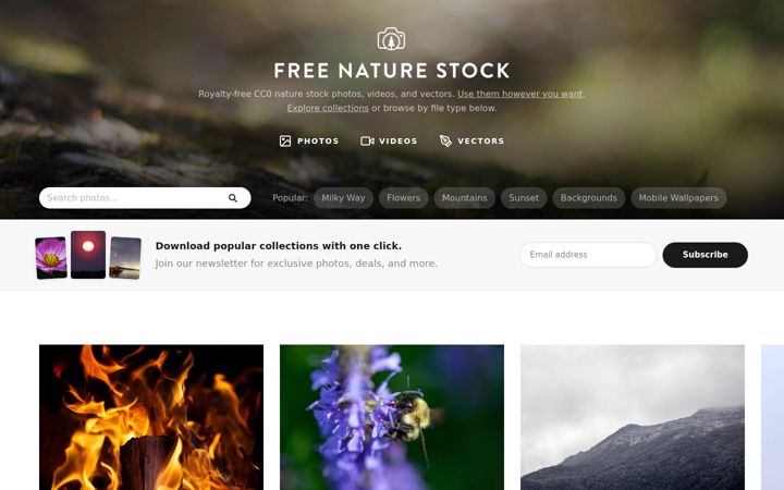 Screenshot of freenaturestock.com
