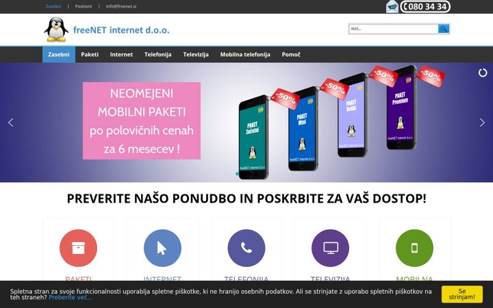 Captura de ecrã de freenet.si