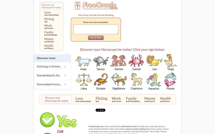 Screenshot of freeoracle.com