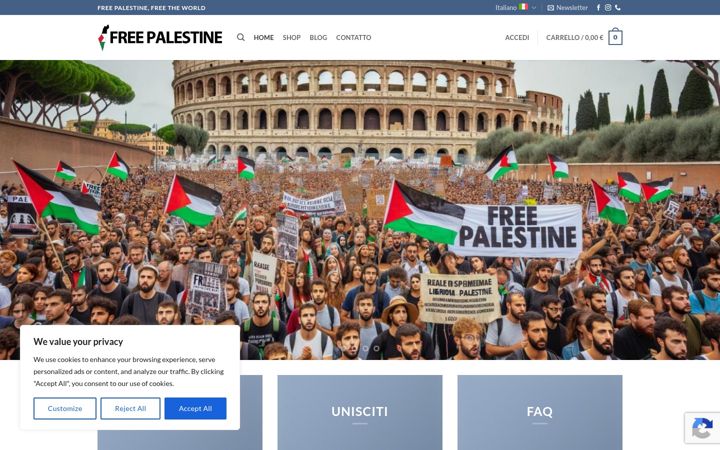 Screenshot of freepalestine.one