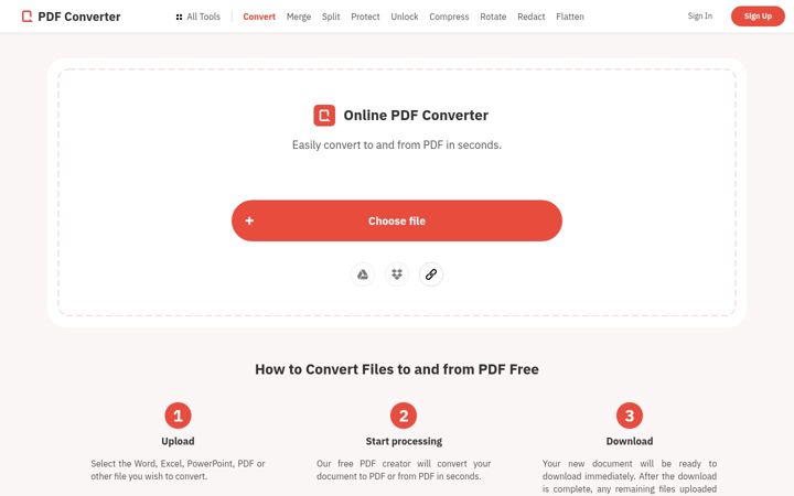 Capture d'écran de freepdfconvert.com