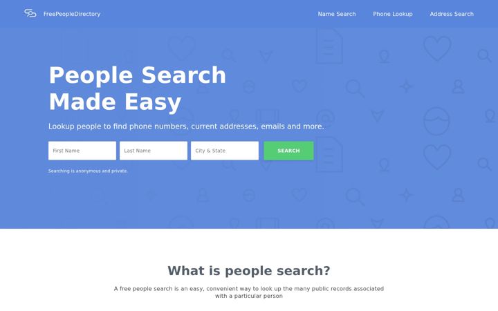 Screenshot of freepeopledirectory.com