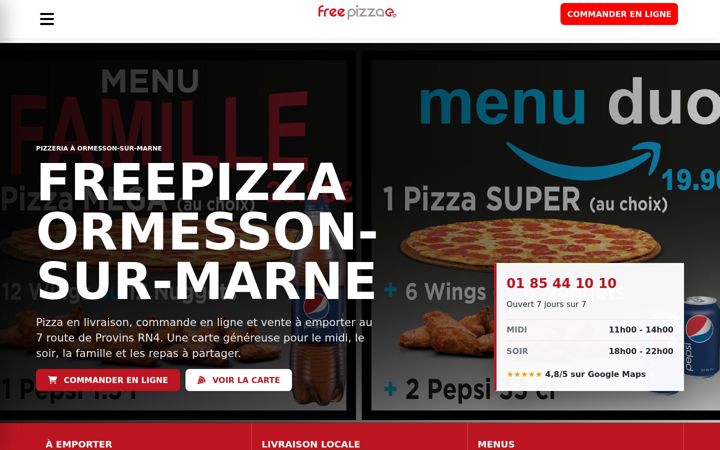 Screenshot of freepizza.fr