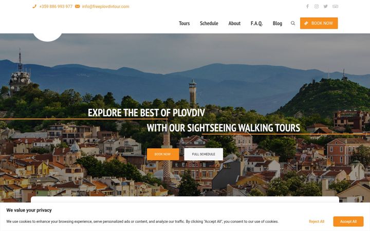 Screenshot of freeplovdivtour.com