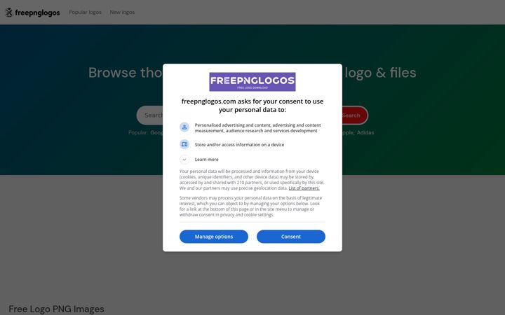 Screenshot of freepnglogos.com